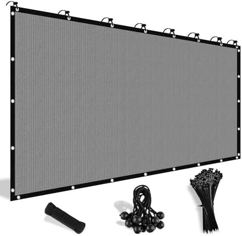 Shade&Beyond Customized Size 90% Sun Shade Cloth with Grommets, 06' X 08' Pergola Shade Cover Canopy, Mesh Tarp Sun Screens for Patio, Outdoor, Garden, Backyard, Light Gray, GN03