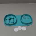 Toddler Plates Travel Essential on the go,Baby Plates with Forks and Spoons Self Feeding 6 months,Foldable,Silicone,BPA Free,Aqua