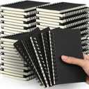 Jutom 54 Pcs Small Spiral Notebooks Memo Pads 3x5 Bulk Small Pocket Notebooks Mini Notepads with Lined Pages Mini Journals for Office School Work Supplies, 120 Pages (Black)