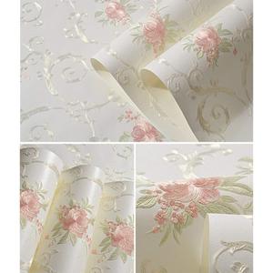 GLOW4U Non-Woven Decorative Flower Contact Paper Self Adhesive Luxury Embossed Floral Peel and Stick Wallpaper for Wall Living Room Bedroom Crafts Wall Decor 20.83 Inches by 9.8 Feet
