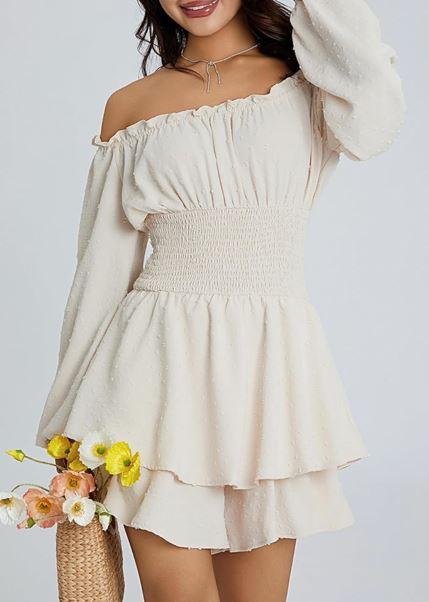 Women Summer Graduation Romper Dress Plus Size Western Country Concert Outfits off the Shoulder Jumpsuit. Size M