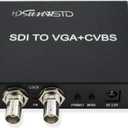 SDI (SD-SDI/HD-SDI/3G-SDI) to VGA+CVBS/AV+SDI Converter Support 1080P for Monitor/Camera/Display with us Power Adapter