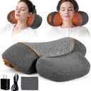 Neck Massager Pillow, 3-in-1 Cervical Neck Pillow for Shoulder Pain Relief, Deep Tissue Pain with Heat and Traction, Neck Hump Corrector Ergonomic Neck Shoulder Relaxer (Gray)
