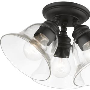Livex Lighting, 46489-04, Moreland, Large Semi-Flush, Black