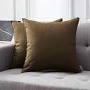 MIULEE Pack of 2 Decorative Pillow Covers Square Cushion Sham Throw Pillowcase Shell Waterproof for Spring Indoor Couch Chair Sofa Patio 20x20 Inch Brown