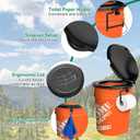 Portable Toilet Seat for 5 Gal Buckets, Camping Toilet with Lid for Adults, Snap-on Toilet Seat for Outdoor, Camping, Hiking, Emergency, Car, Boat (Black)