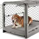 DIGGS Revol Collapsible Dog Crate with Wheels - Premium Portable Dog Crate - Safe, Stylish, and Convenient Indoor Kennel (Smoke, Medium)