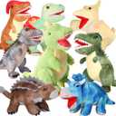 Leitee 8 Pcs Dinosaur Stuffed Animal Set Dinosaur Plush Toys Bulk Soft Assortment Tyrannosaurus Triceratops Cuddly Plush Stuffed Animals for Boys Girls Birthday Party Favors Gifts
