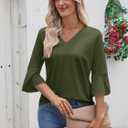 VICHYIE Summer Tops Women Short Sleeve Shirts Beach Vacation Outfits Plus Size Tshirts Casual Loose Clothes (Green, S)