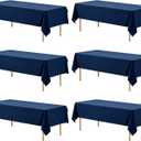 WIGENIUS 6 Pack Blue Table Cloth Rectangle 60X102 Inch Tablecloth Fit 6FT | Wrinkle Resistant Polyester Tablecloths for 6 Foot Rectangle Tables Washable Fabric Table Covers for Party, Wedding Banquet