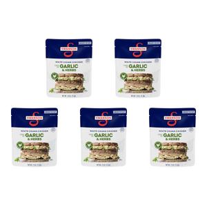Swanson Garlic and Herbs White Chunk Fully Cooked Chicken, Ready to Eat, Simple On-the-Go Meals, 2.6 OZ Pouch (Pack of 5), Best By: October 2 2026
