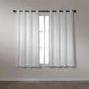 Amazon Basics Chenille Room Darkening Curtains, Light Filtering Window Drapes for Bedroom and Living Room, 2-Panel Set with Grommets, 42" W  63" L, White Diamond