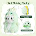 2 PCS Clothes for 17cm Doll Cloth, Dress up Animal Style Outfits with Tails, Boys and Girls Stylish Adorable Dolls Clothes Accessories (No Doll)(Dinosaur)