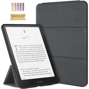 Dteck For Amazon Kindle Paperwhite Smart Folio Case 7" (12th Generation) 2024 Release with Auto Sleep Wake and Stand Function, Magnetic Closure, PU Leather Protective Lightweight Slim Thin Cover, Gray