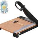 12 Inch Heavy Duty Paper Cutter, Wood Guillotine Paper Cutter & Paper Trimmer, 30 Sheets Capacity Paper Cutting Board for Classroom, Crafting, Cardstock Black