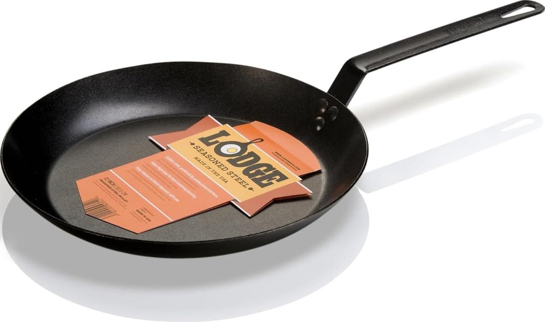 Lodge Pre-Seasoned Carbon Steel Skillet, Long Handle, 12 Inches