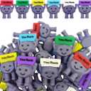 48 PCS Mini Rubber You Rock Positive Figures Toys for Easter Basket Stuffers Egg Fillers Encouragement Gifts Party Favors
