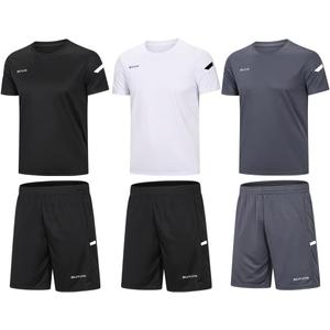 BUYJYA Men's Workout Clothes Athletic Shorts Shirt Set 3 Pack Basketball Football Training Running Gym Christmas gifts (X-Large, 3pack(black/White/Grey))