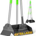 TOOGE Larger Pooper Scooper, Dog Pooper Scooper for Large Medium Small Dogs Heavy Duty Long Handle Metal Tray Rake Shovel Set for Yard Grass