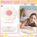 Beeveer 10 Pcs Cute Flower Pillow 15.75 Inch Flower Plush Throw Pillow Aesthetic Decorative Seating Cushion for Spring Back to School First Day of School Sofa Couch Bed Decor(Monochrome,White)