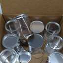 Hedume 9 Pack Clear Paint Can Containers with Metal Lids, 5 Inches Tall Empty Paint Storage Cans, Quart Size Decorative Faux Paint Pails, Great for Party Favors, Decor and DIY