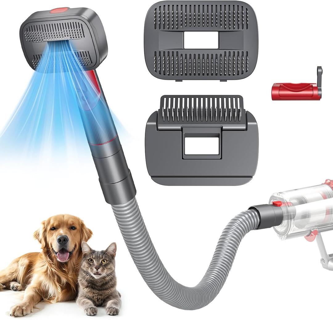 Pet Dog Grooming Attachment Kit Compatible with Dyson V7 V8 V10 V11 V12 V15 Vacuums (Not for V6), Dog Deshedding Brush Attachment for Shedding Grooming, Hair Grooming Tools for Dog and Cat, 6 Pack