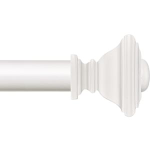 BRIOFOX White Curtain Rods for Windows 28-48 Inch Adjustable Length 1 Inch Diameter Heavy Duty Window Curtain Rods for Indoor Ourdoors With Classic Square Finials