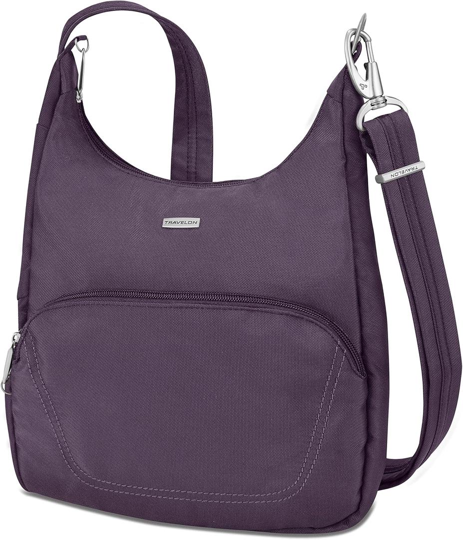 Travelon Anti-Theft Classic Essential Messenger Bag, Purple