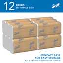 Scott Professional Universal Multifold Paper Towels, Bulk (03650), Absorbency Pockets, 9.2" x 9.4" sheets, Plus Tier, Compressed, White (250 Sheets/Pack, 12 Packs/Case, 3,000 Sheets/Case)