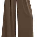 PRETTYGARDEN Womens Wide Leg Trousers 2026 Elastic High Waisted Dress Pants Pleated Slacks Flowy Business Work Palazzo Pants (Medium Long, Light Brown)
