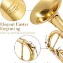 Eastar Bb Standard Trumpet Set for Beginner, Brass Student Trumpet Instrument with Hard Case, Cleaning Kit, 7C Mouthpiece and Gloves, ETR-380, Golden