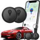 Tracking Devices for Cars Hidden, 2 Pack GPS Tracker for Vehicles Mini Portable GPS Tracker for Cars Splashproof for iOS Find My (iOS Only), No Monthly Fee Subscription No SIM Card Required-Black