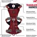 Tuff Pupper Escape Proof Dog Harness for Extra Large Dogs | No Pull Lightweight Adjustable Harness | No Escape Multifunctional Outdoor Pet Gear | Strong Durable Breathable | Secure Comfortable Fit, Maroon, S