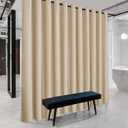 RYB HOME Extra Wide Curtains for Divider for Room Separation Soundproof Temporary Door Curtains for Bedroom Closet Office Home Theatre Garage Living Room Privacy, W 20 x T 7.5 ft, Cream Beige (240"W x 90"L (Pack of 1))