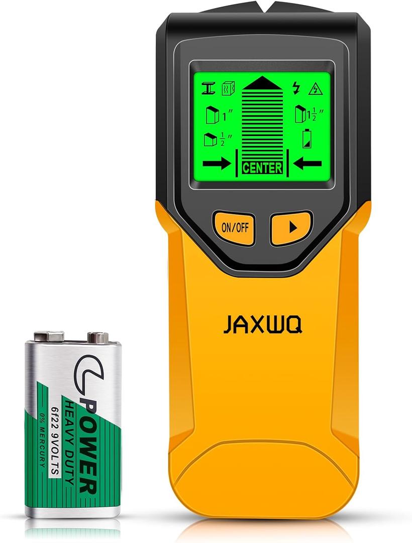 Stud Finder Wall Scanner - 5 in 1 Stud Finder Tool w/Microprocessor Chip and HD LCD Display, Stud Detector Beam Finders for the Center and Edge of Wood AC Wire Metal Studs Joist Pipe (Lemon)