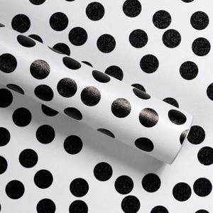 17.3x480 Black and White Polka-Dot Wallpaper Self-Adhesive Contact Paper Moire Dot Peel and Stick Decorative Wallpaper Spots Contact Paper for Walls Bedroom Living Room Nurseryls