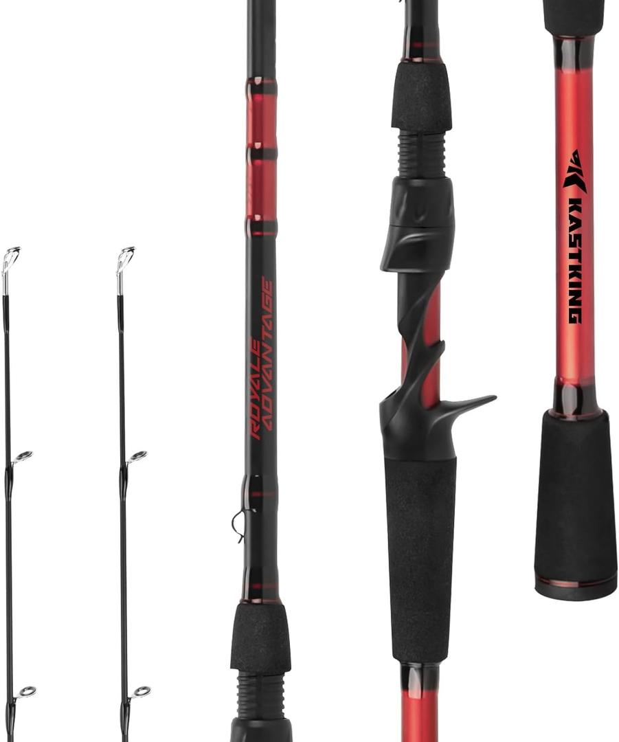 KastKing Royale Advantage Fishing Rod, Spinning Rod & Casting Rod, IM6 Graphite Blanks, 2-Pieces Rods with Extra Tip Section,KastFlex Technology, Power Transition System, EVA Handle