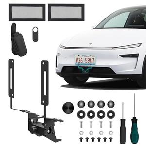 BurtyPokie 2026 2025 Tesla Model Y Front License Plate Holder(No Drill, Custom Lock) License Plate Frame for 2025 Tesla Model Y