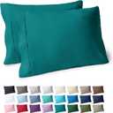 Bare Home Microfiber Pillow Cases - Standard/Queen Size Set of 2 - Cooling Pillowcases - Double Brushed - Emerald Pillowcases 2 Pack - Easy Care (Standard Pillowcase Set of 2, Emerald)