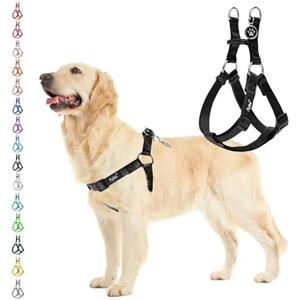 PUPTECK No Pull Dog Harness Soft Adjustable Basic Nylon Step in Puppy Vest Outdoor Walking with ID Tag Medium