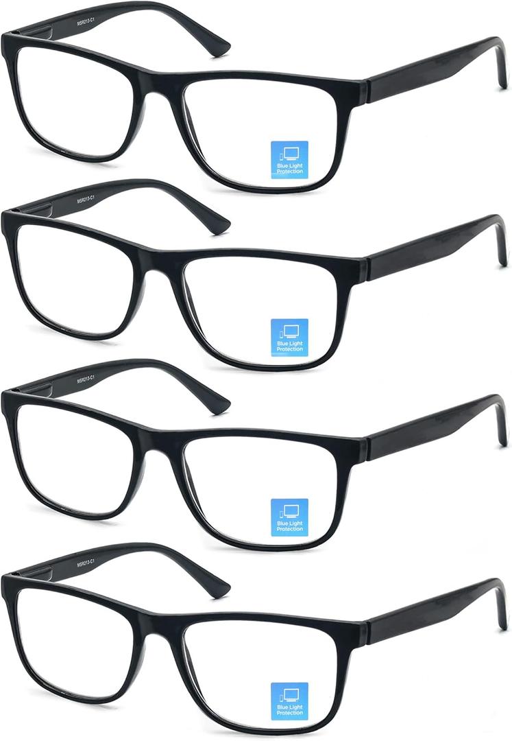 Blue Light Blocking Reading Glasses Men Large Wide Oversized Square Computer Readers Glasses for Big Head/Large Face