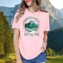 Womens Hiking Shirt Mountain Nature Hike T-Shirt National Park Casual Tshirt Camping Outdoor Tee (Pink, XL)
