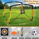 Happy Jump Soccer Goal 7'x5', 6.6x3.3', 5'x3.6', 4'x3', 3'x2.2' Soccer Net for Kids Backyard