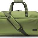 Halfday Convertible 2-in-1 Vegan Leather Premium Garment Duffel Weekender Bag 45L (Carry-on, Wrinkle-Free Travel, Hanging Suit Compartment, Shoe Pockets, Trolley Sleeve), Leaf