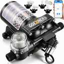 Smart RV Water Pump 12V, DC Fresh Water Pump with App Control, 5.5 GPM 70 PSI Self-Priming Demand Pump, Real-Time Pressure&Voltage Monitoring, Auto Pressure Adjustment for RV Camper Marine (Black)