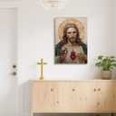 KBCXOY Sacred Heart of Jesus Canvas Print Vintage Catholic Jesus Wall Art