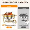 7QT Gold Chafing Dishes for Buffet, 4 Pack Round Chafer Set