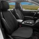 Linen Car Seat Covers Front Seat Covers, Breathable Cloth Fabric Car Seat Protector with Storage Pocket Anti-Slip Car Seat Protector Universal Fit for 98% Cars SUV Trucks (2Pack Black)