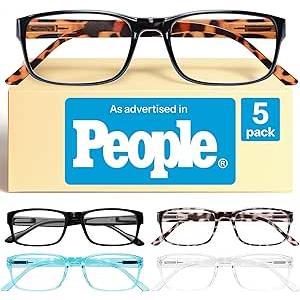 Gaoye 1.0 Professional Reading Glasses for All Day - Computer Readers with Blue Light Protection - 5 Pack