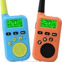 Peakeep Walkie Talkies for Kids Long Range 3 Miles, Voice-Changing Toys Gifts for 3-12 Years Old Boys Girls, 2 Way Radios Big LCD Screen, Flashlight, Camping Hiking Outdoor, Battery Operated, 2 Packs (Blue and Orange)